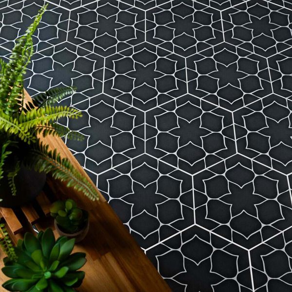 £64.99M2 Kerala Hexagon Charcoal Tile