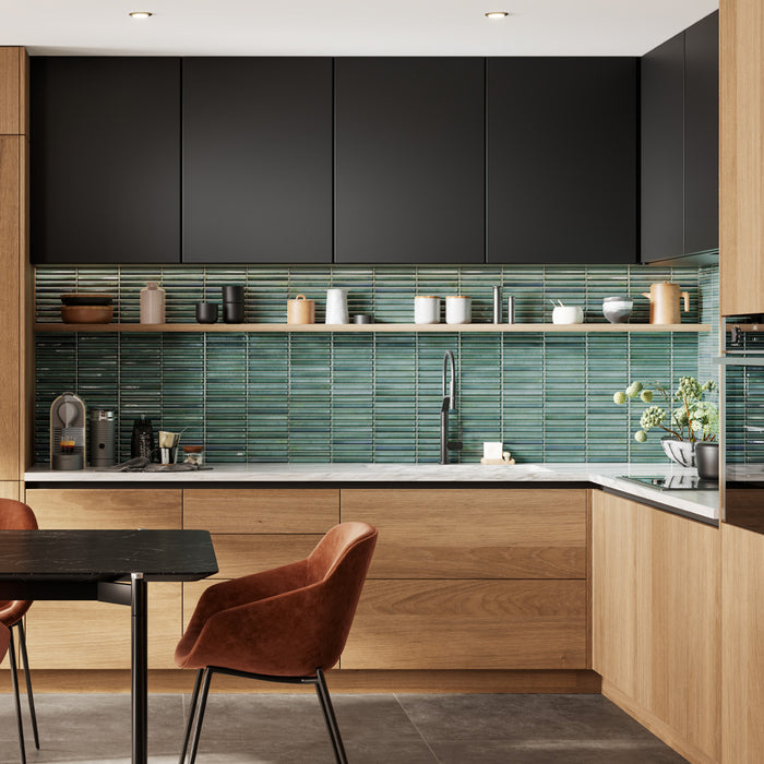 Brecon Linear Emerald Ceramic Wall Tile – 35x35cm - product image 8