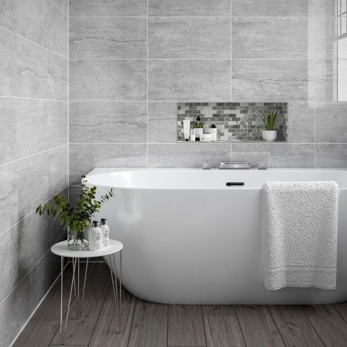 Fairfax Grey Stone/Metal Mix Brick Mosaic – 2.3x4.8cm - product image 2