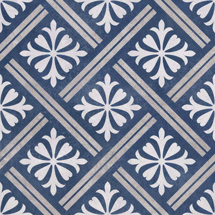 Clifton Navy Blue Matt Patterned Vitrified Ceramic – 33.5x33.5cm - product image 9