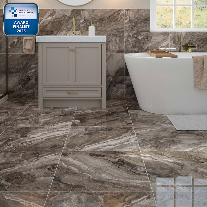 Tuscany Slate Grey Polished Glazed Porcelain Wall & Floor – 60x60cm - product image 5