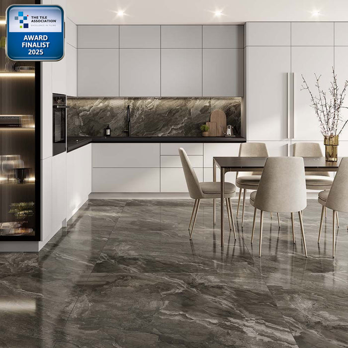 Tuscany Slate Grey Polished Glazed Porcelain Wall & Floor – 100x100cm - product image 10