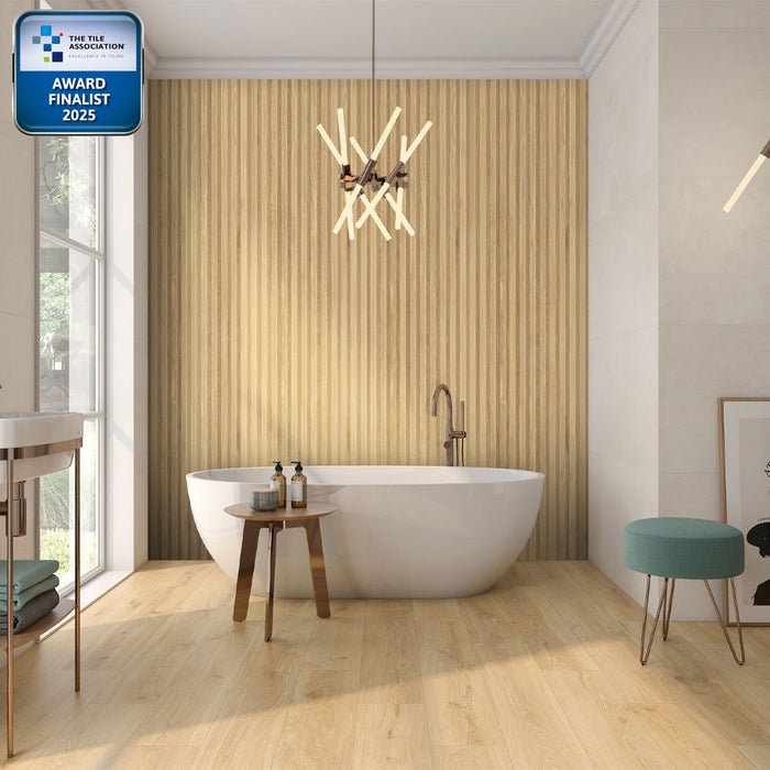 Rovelle Light Oak Panel D√©cor Porcelain Wall – 60x120cm - product image 4