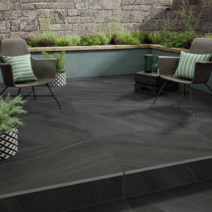 Britannia Stone Black Shadow Matt Glazed Porcelain 600x900x20mm (Unboxed) – 60x90cm