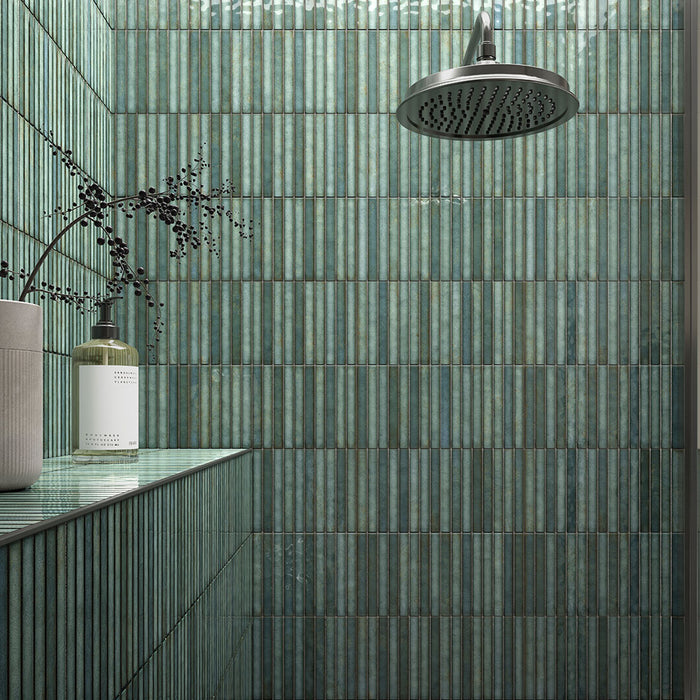 Brecon Linear Emerald Ceramic Wall Tile – 35x35cm - product image 2