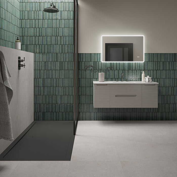 Brecon Linear Emerald Ceramic Wall Tile – 35x35cm