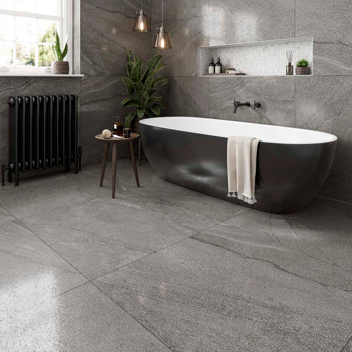 Marlow Silver Semi-Polished Glazed Porcelain 900x900mm (New Thickness) – 90x90cm