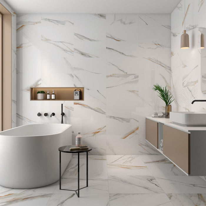 Suffolk Gold Calacatta Matt Ceramic Wall – 29.5x59.5cm - product image 2