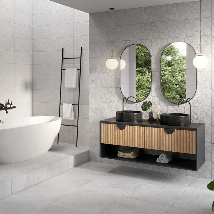 Milan Geo Avorio Matt Ceramic Wall – 25x50cm - product image 2