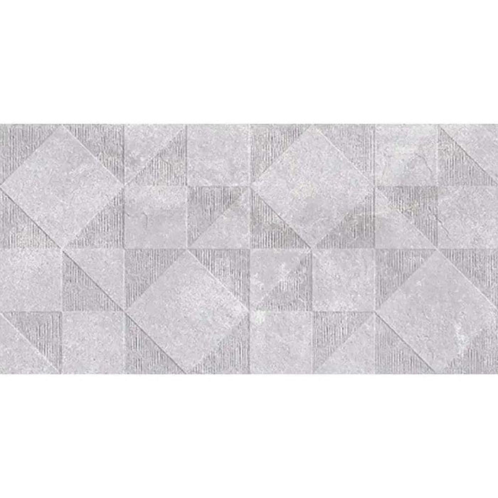 Milan Geo Grey Matt Ceramic Wall – 25x50cm