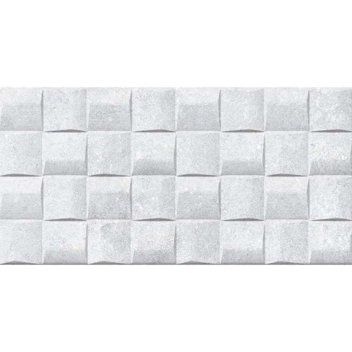 Marlowes White Art Decor Matt Ceramic Wall – 25x50cm
