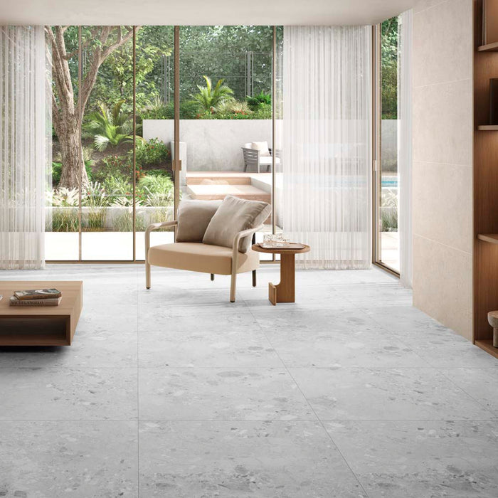 Bravelle Terrazzo Grey Matt Porcelain Wall & Floor – 90x90cm