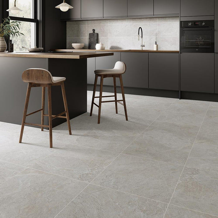 Jasselle Light Grey Porcelain Wall & Floor Tile – 29.8x60cm