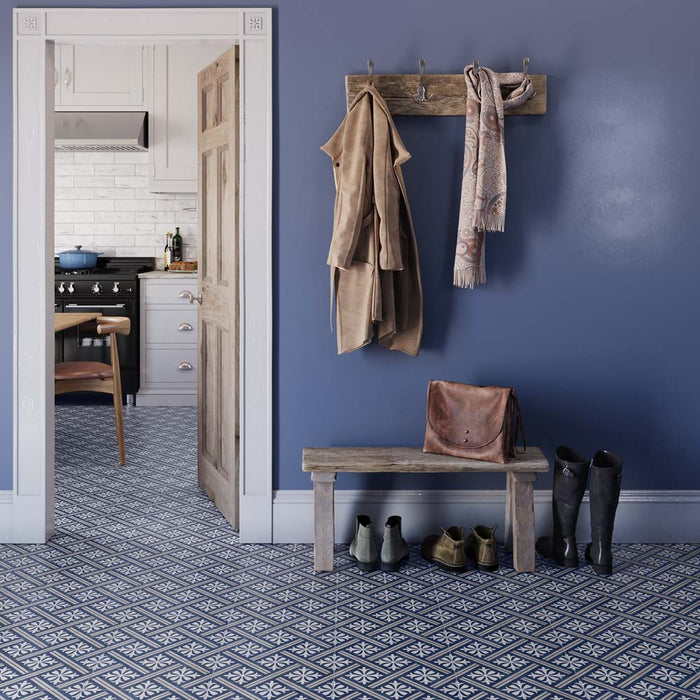 Clifton Navy Blue Matt Patterned Vitrified Ceramic – 33.5x33.5cm - product image 6