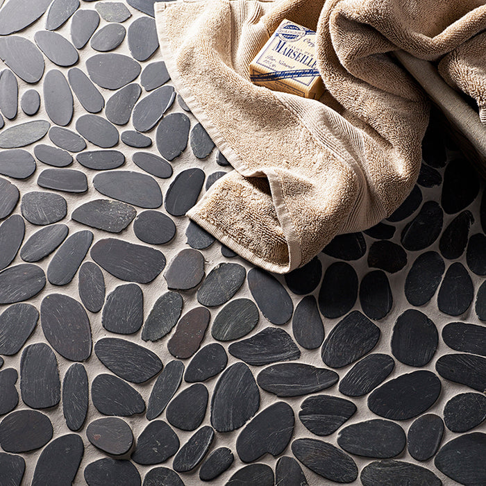 Pimlico Black Flat Cut Pebble Wall & Floor Mosaic – 30x30cm - product image 2