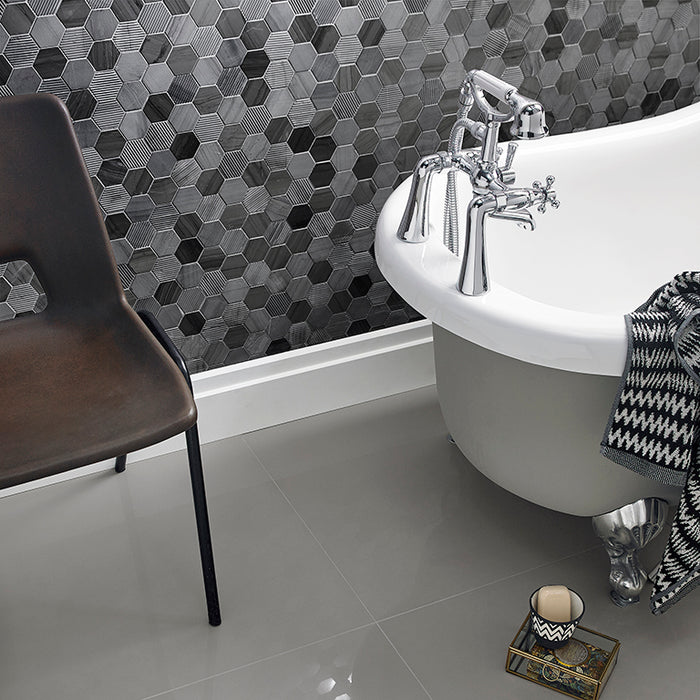 Cadiz Stone Hexagon Mixed Finish Marble Mosaic – 4.8x4.8cm - product image 2