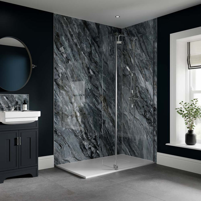 Elvarra Wall Monsoon Gloss SPC Wall Panel – 95x240cm