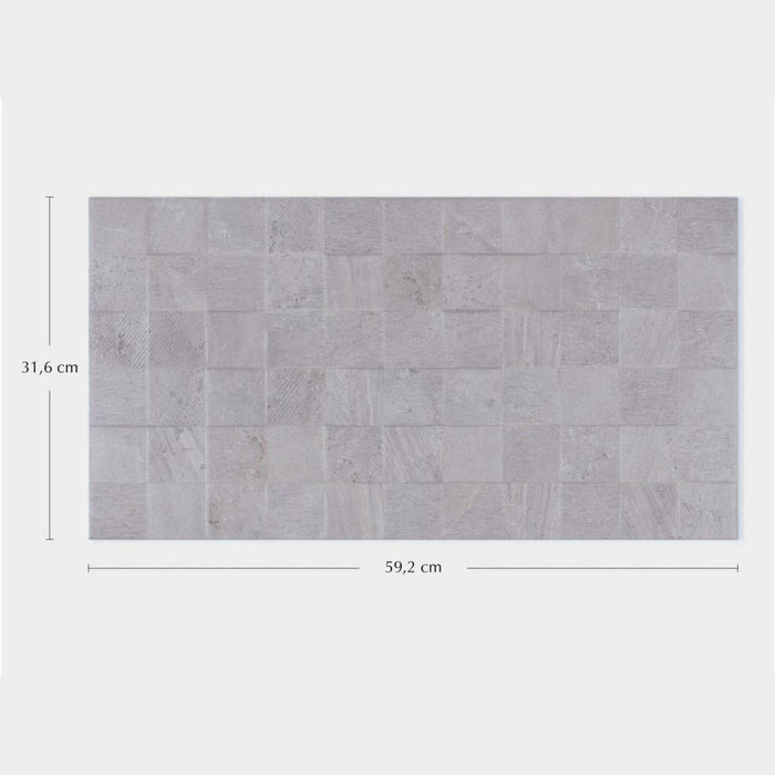 Porcelanosa Rodano Acero Mosaico Décor - 31.6x59.2cm Wall Tiles