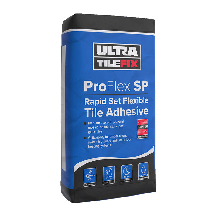 Ultra TileFix ProFlex SP - Rapid Set Tile Adhesive - Grey/White - 20Kg