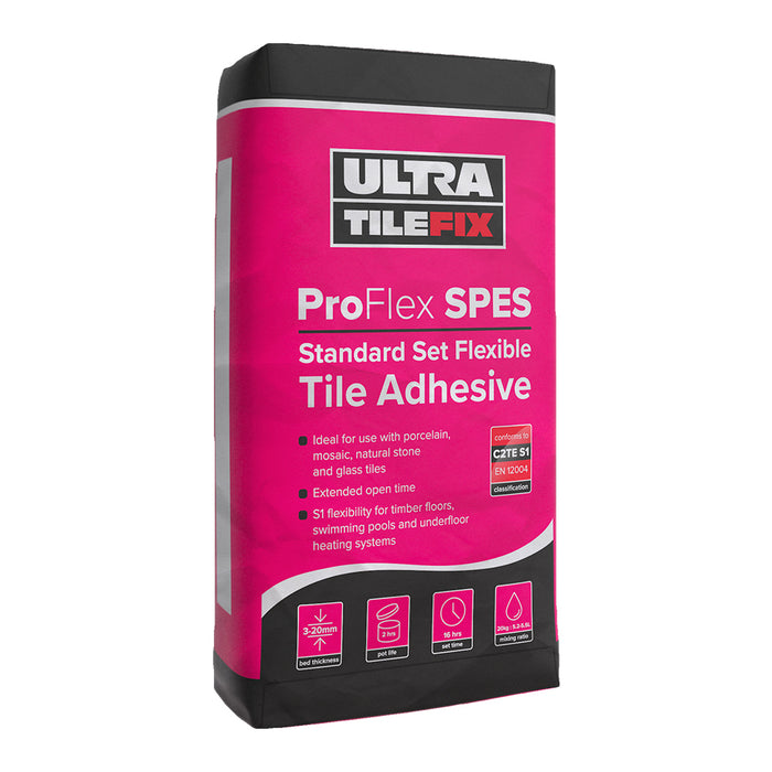 Ultra TileFix ProFlex SP+ES - Standard Set Tile Adhesive - Grey/White - 20Kg